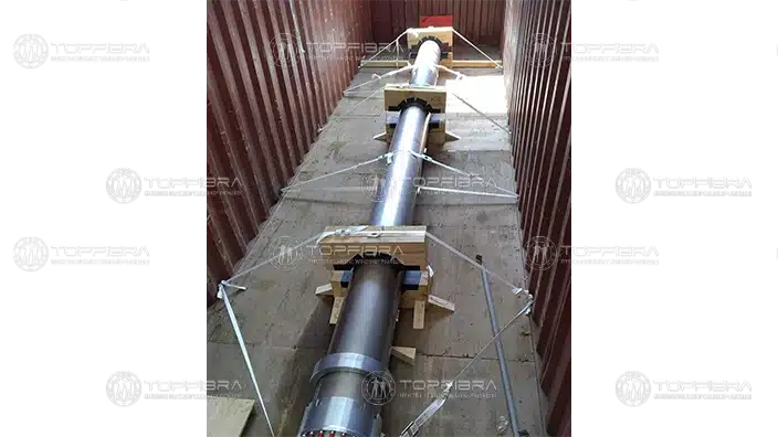 GRP spare parts delivery - CFW shaft packaged for shipment