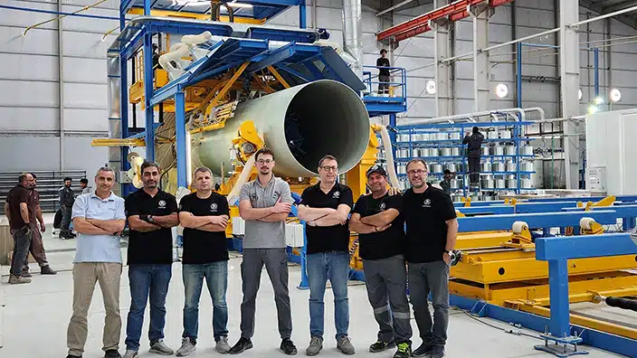 Topfibra team at GRP production facility with EFW® Technology